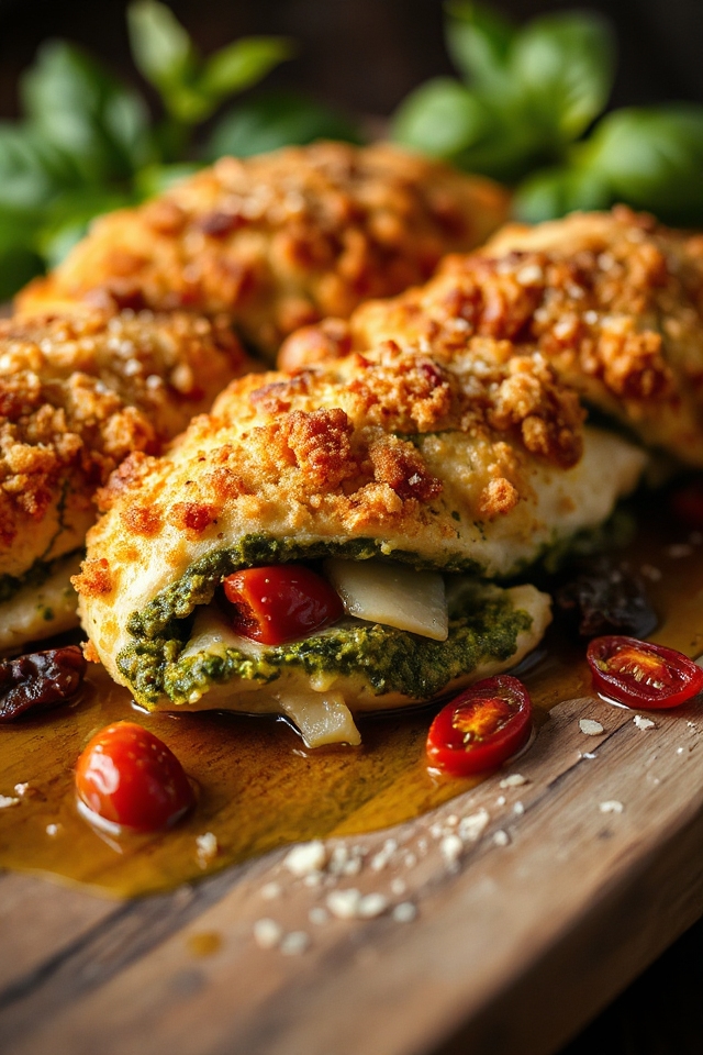 baked pesto chicken preparation