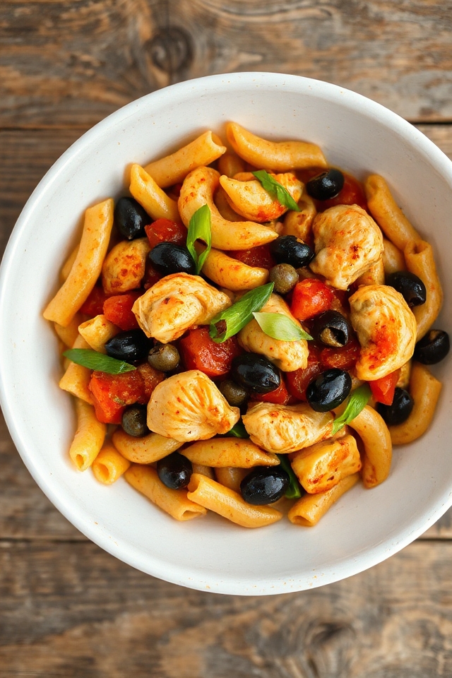 caper infused chicken pasta dish