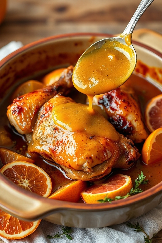 citrusy chicken with vibrant sauce