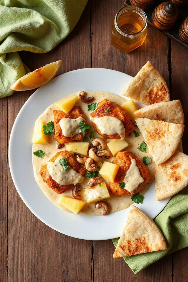 creamy cashew chicken dish