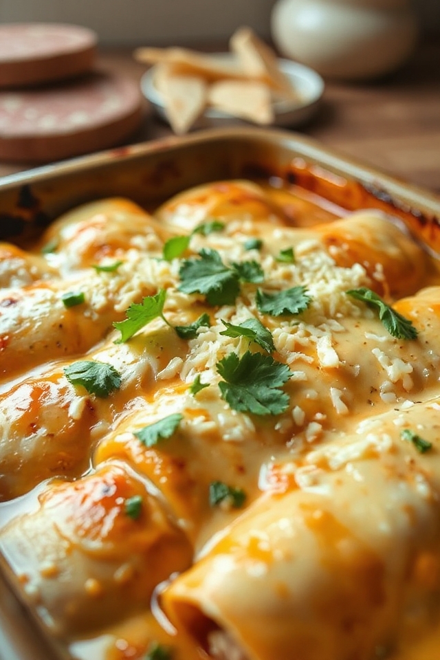 creamy chicken enchiladas recipe
