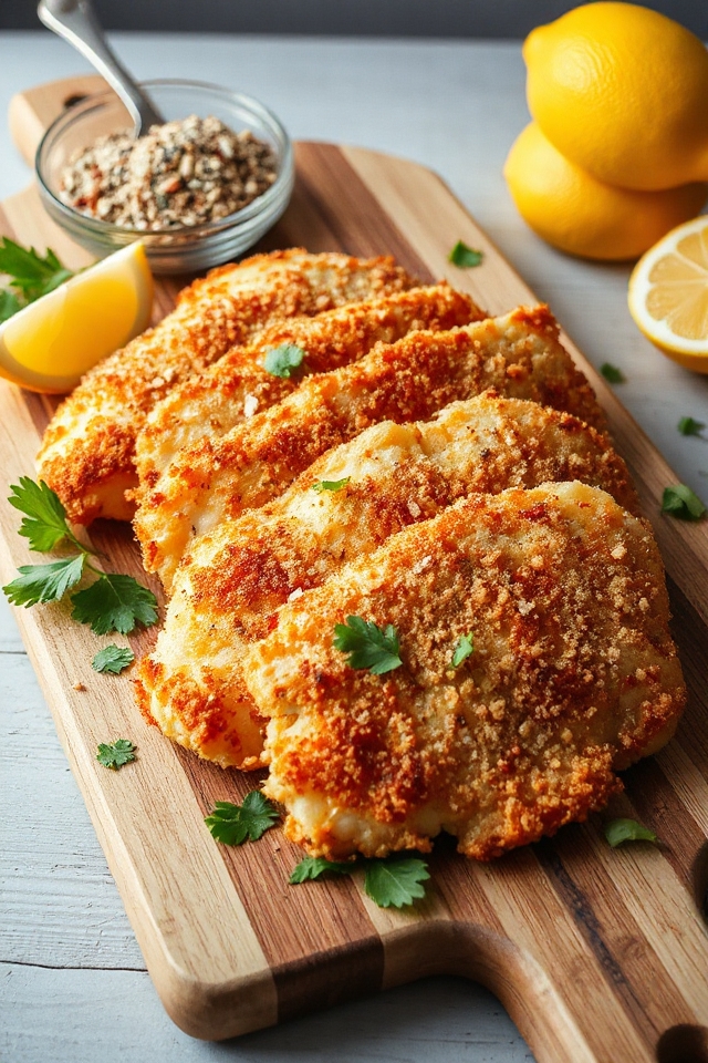 crispy seasoned chicken cutlets