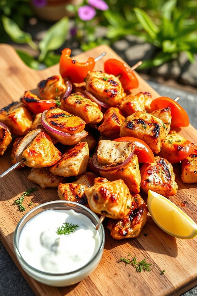 grilled greek chicken kabobs