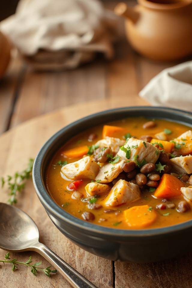 hearty chicken lentil soup