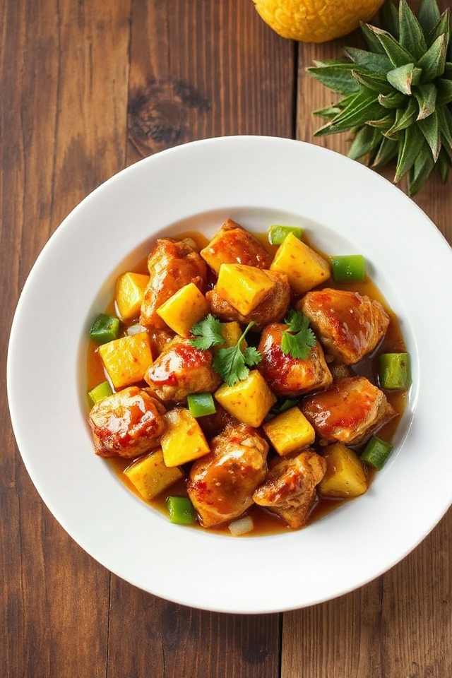 pineapple chicken with sauce